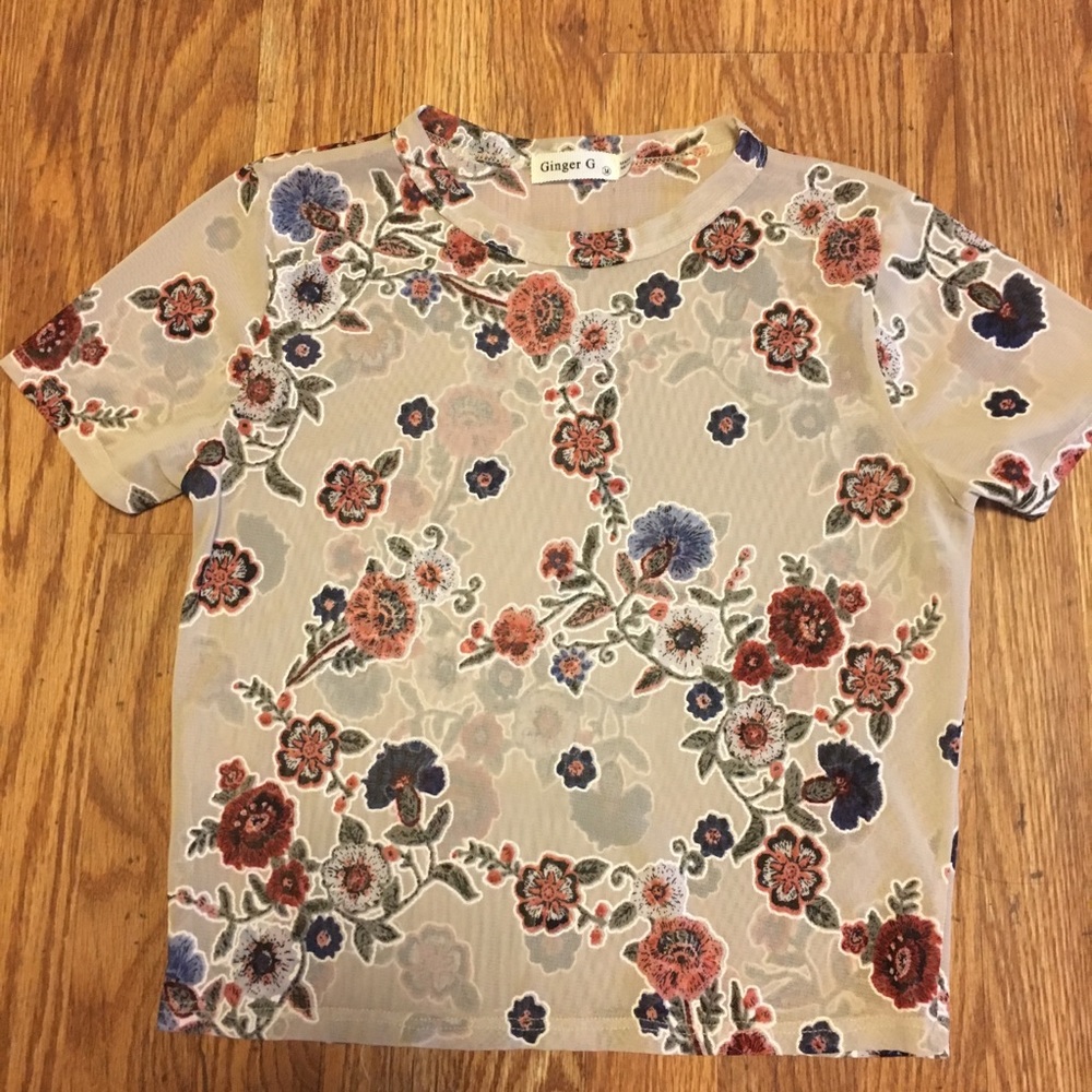 Ginger G. Sheer crop top medium